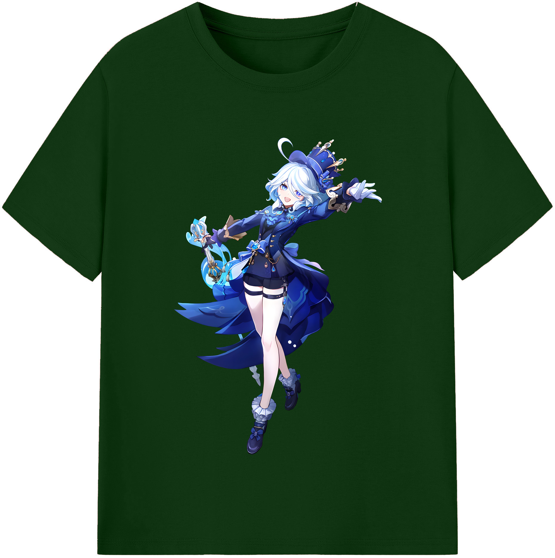 げんし神 フリーナ genshin Furina 綿100％半袖Tシャツ（フロントプリント）